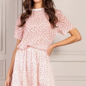 Senlis Pink Country Floral Crew Neck Tee